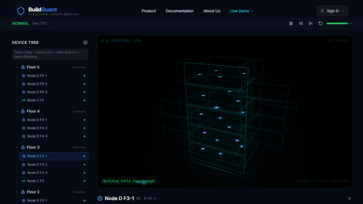 BuildGuard — IoT structural monitoring, screen 7