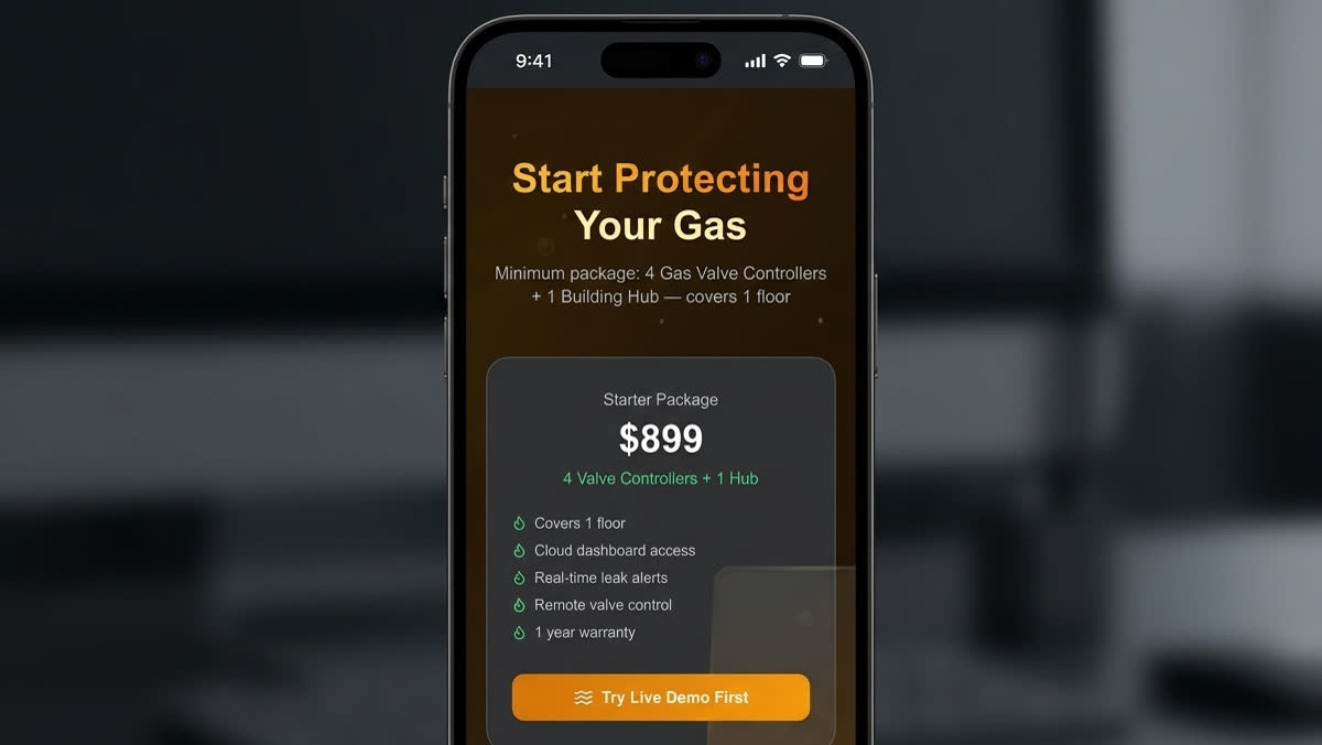 CNG Valve — Smart gas safety monitoring, screen 2