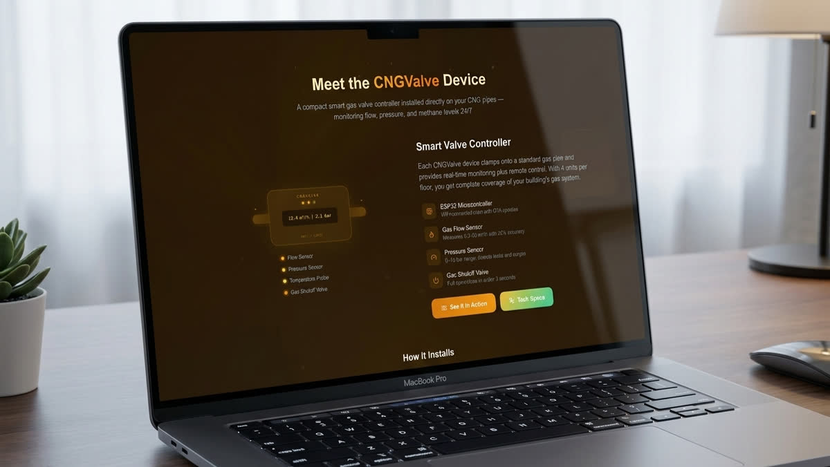 CNG Valve — Smart gas safety monitoring, screen 4