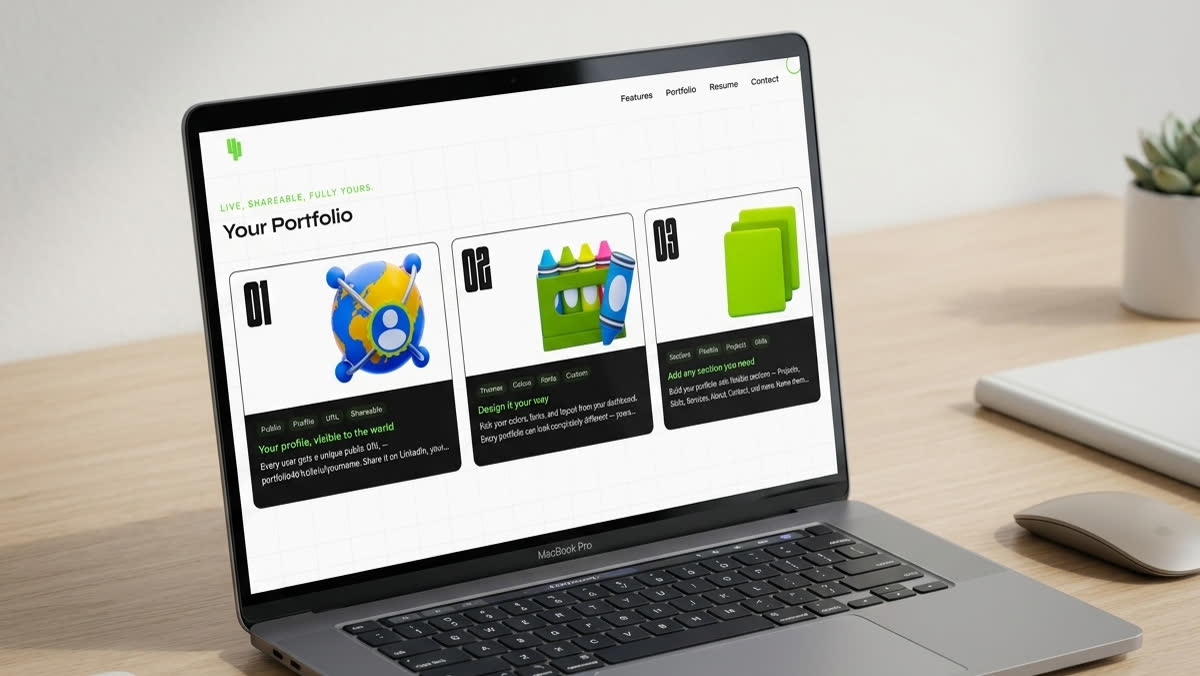 Portfolio 404 — Portfolio & resume builder, screen 4