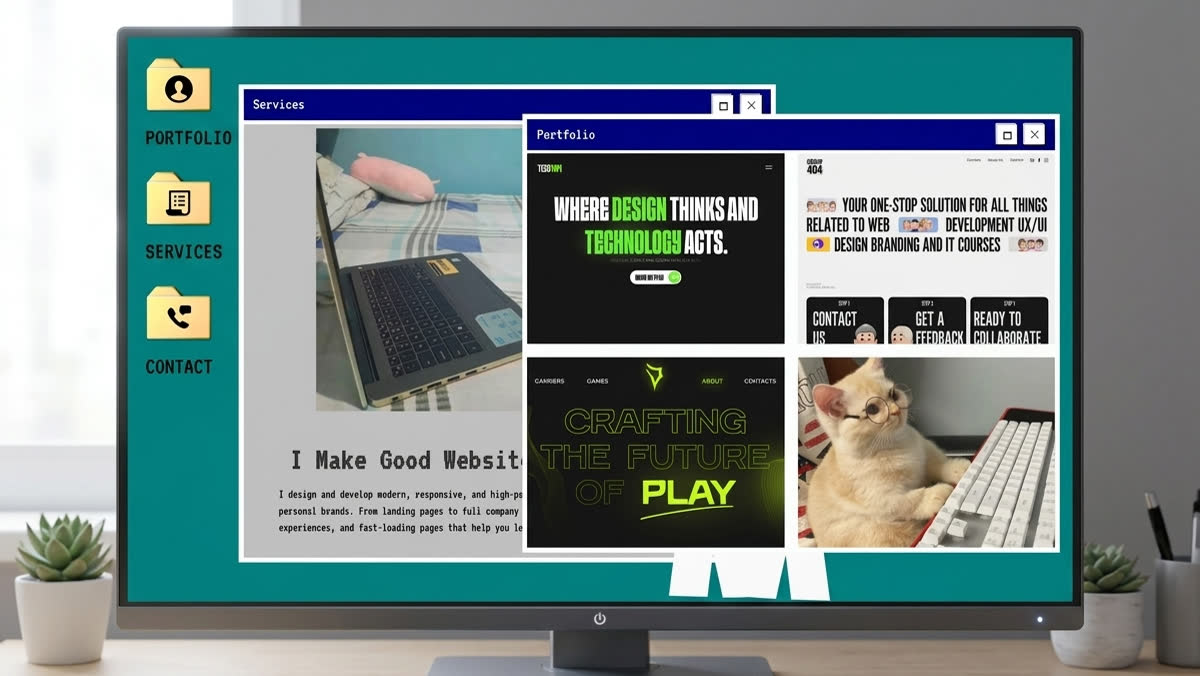 Retro OS Portfolio — Portfolio as a 1990s desktop, screen 2