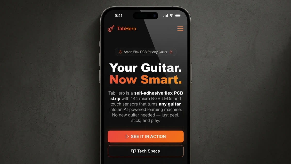 TabHero — Smart guitar learning system, screen 2