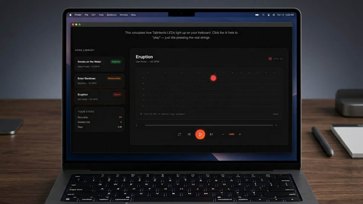 TabHero — Smart guitar learning system, screen 3
